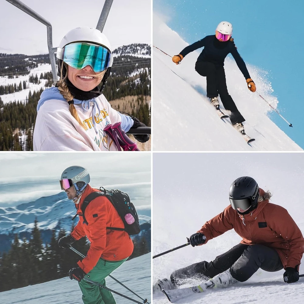 Qunature Rožinė Frameless Ski Goggles – Rožinė