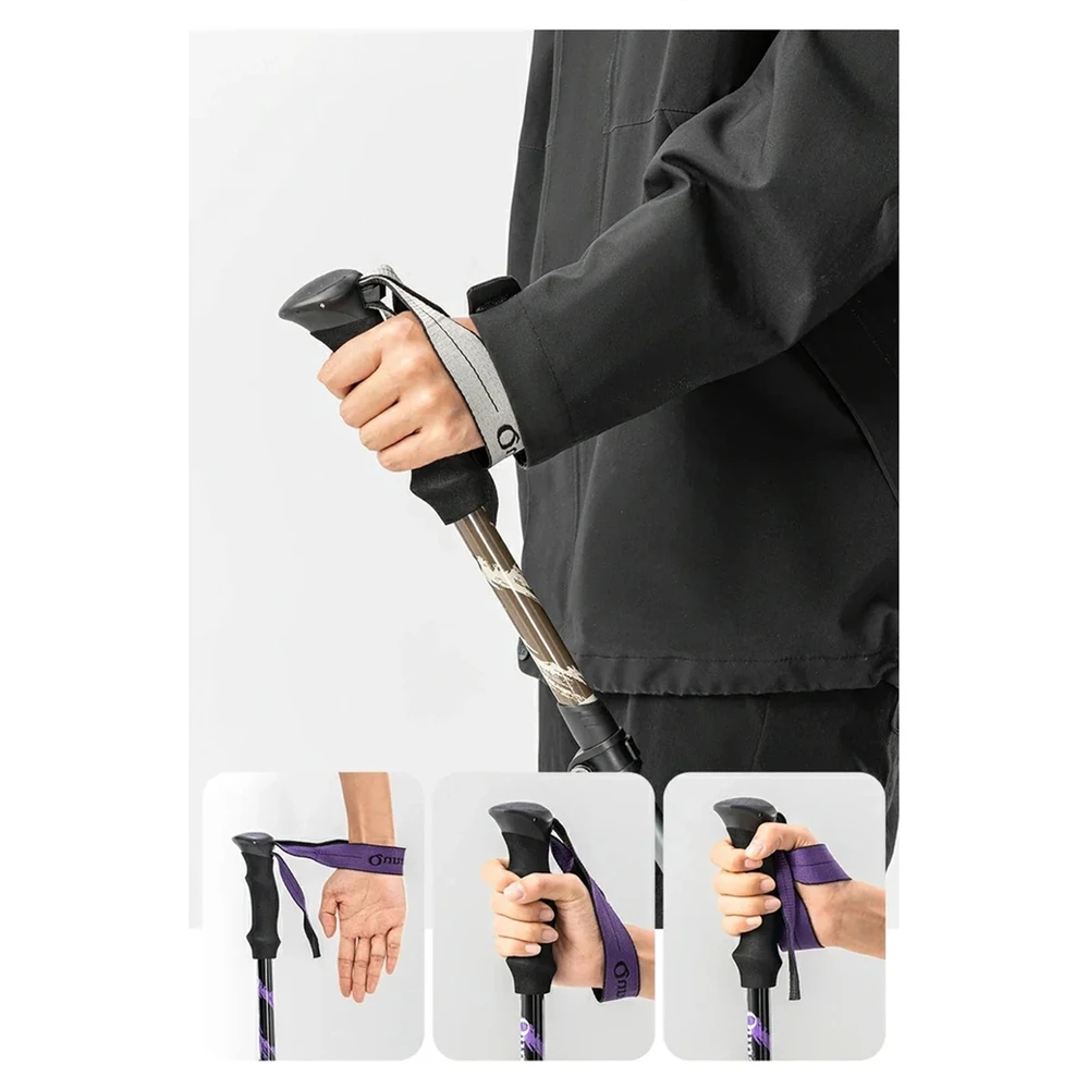 Qunature Nordic Walking Trekking Pole Aluminum 110 – 130 cm 1 pc. – rudos spalvos