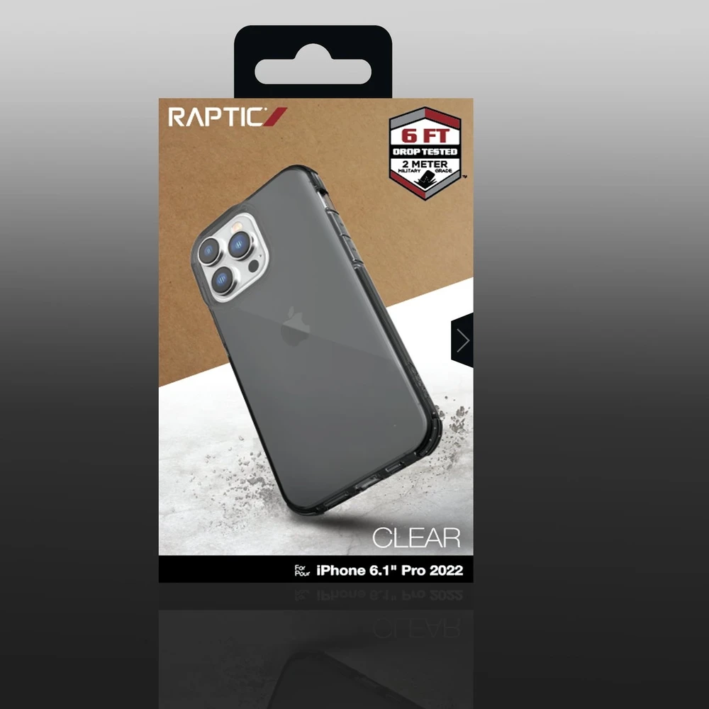 Raptic X-Doria Clear Apple iPhone 14 Pro armored dėklas telefonui pilkos spalvos