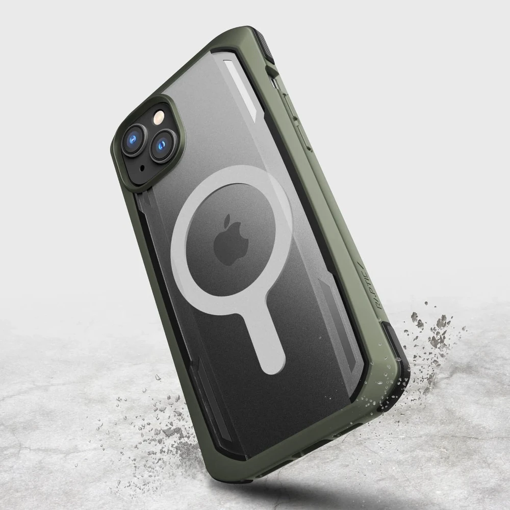Raptic X-Doria Secure iPhone 14 Plus su MagSafe armored dėklas telefonui žalios spalvos