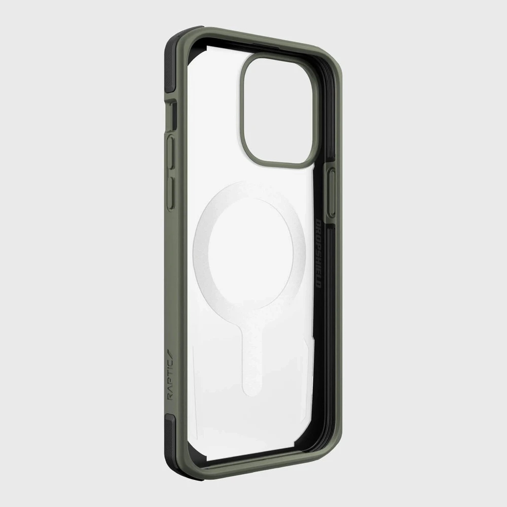 Raptic X-Doria Secure Apple iPhone 14 Pro su MagSafe armored dėklas telefonui žalios spalvos