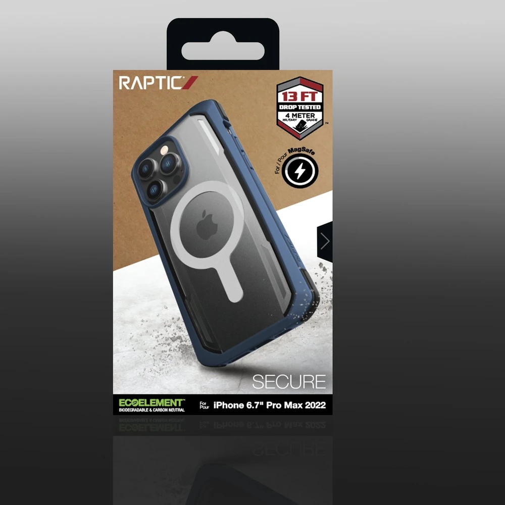 Raptic X-Doria Secure Apple iPhone 14 Pro Max su MagSafe armored dėklas telefonui mėlynos spalvos