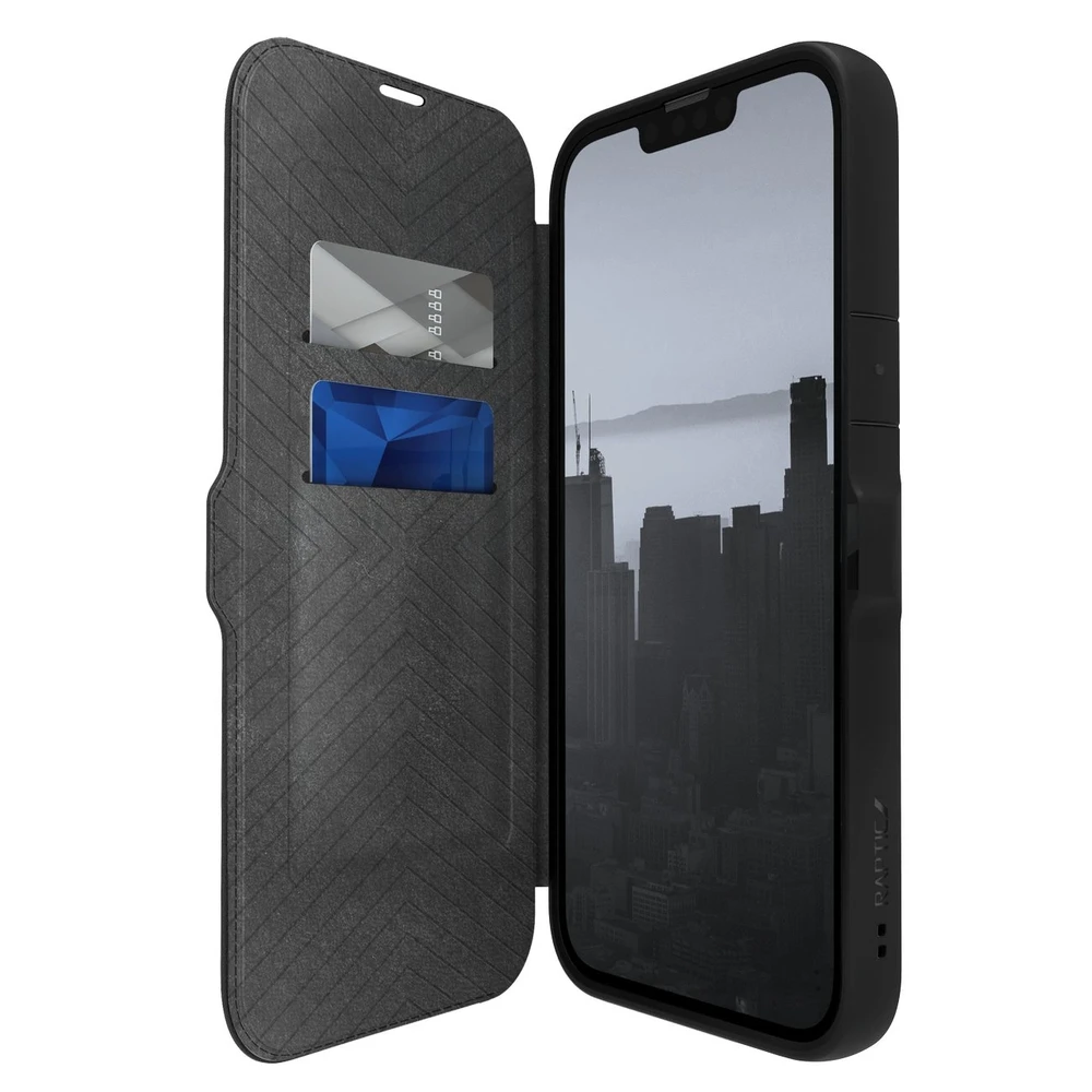 Raptic X-Doria Urban Apple iPhone 14 Plus flip dėklas telefonui juodos spalvos