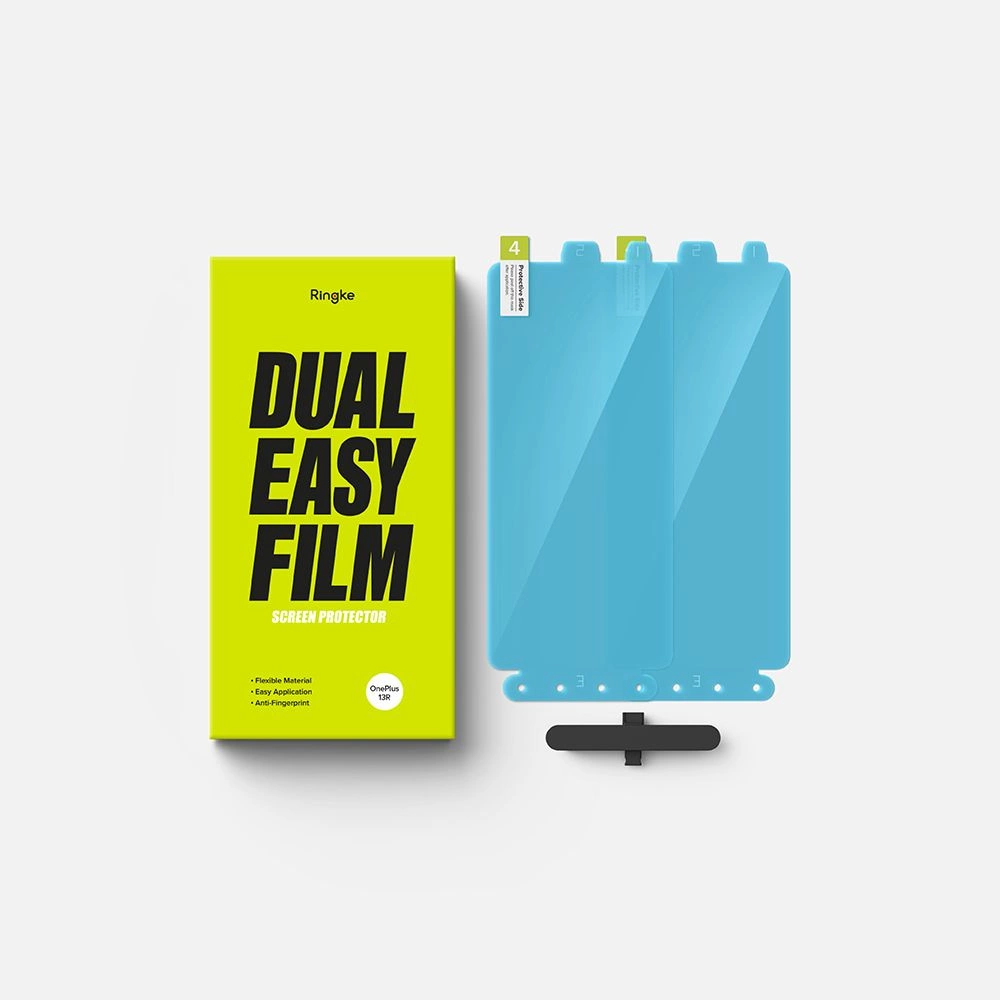 Ringke Dual Easy 2 pakuočių ekrano apsauga, skirta OnePlus 13R – skaidri