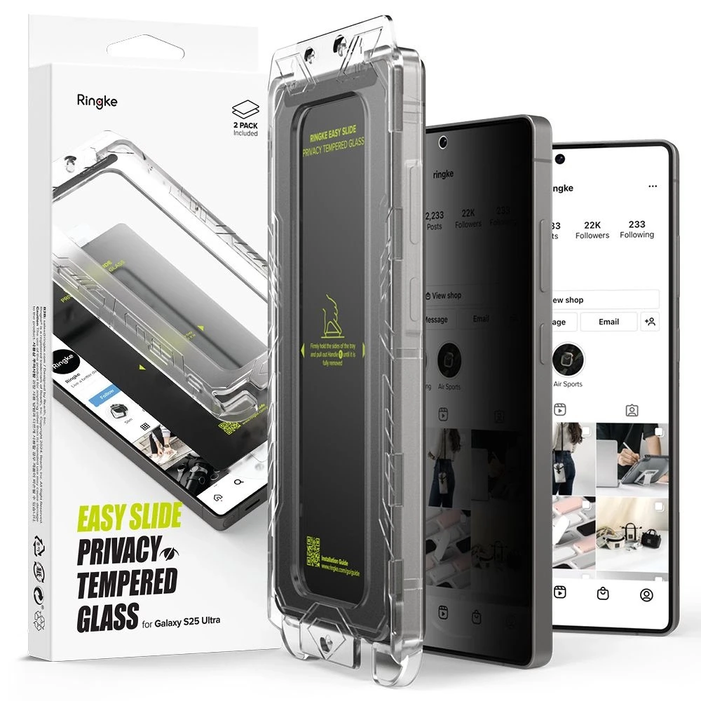Ringke Easy Slide 2-pack Privacy Glass, skirtas Samsung Galaxy S25 Ultra