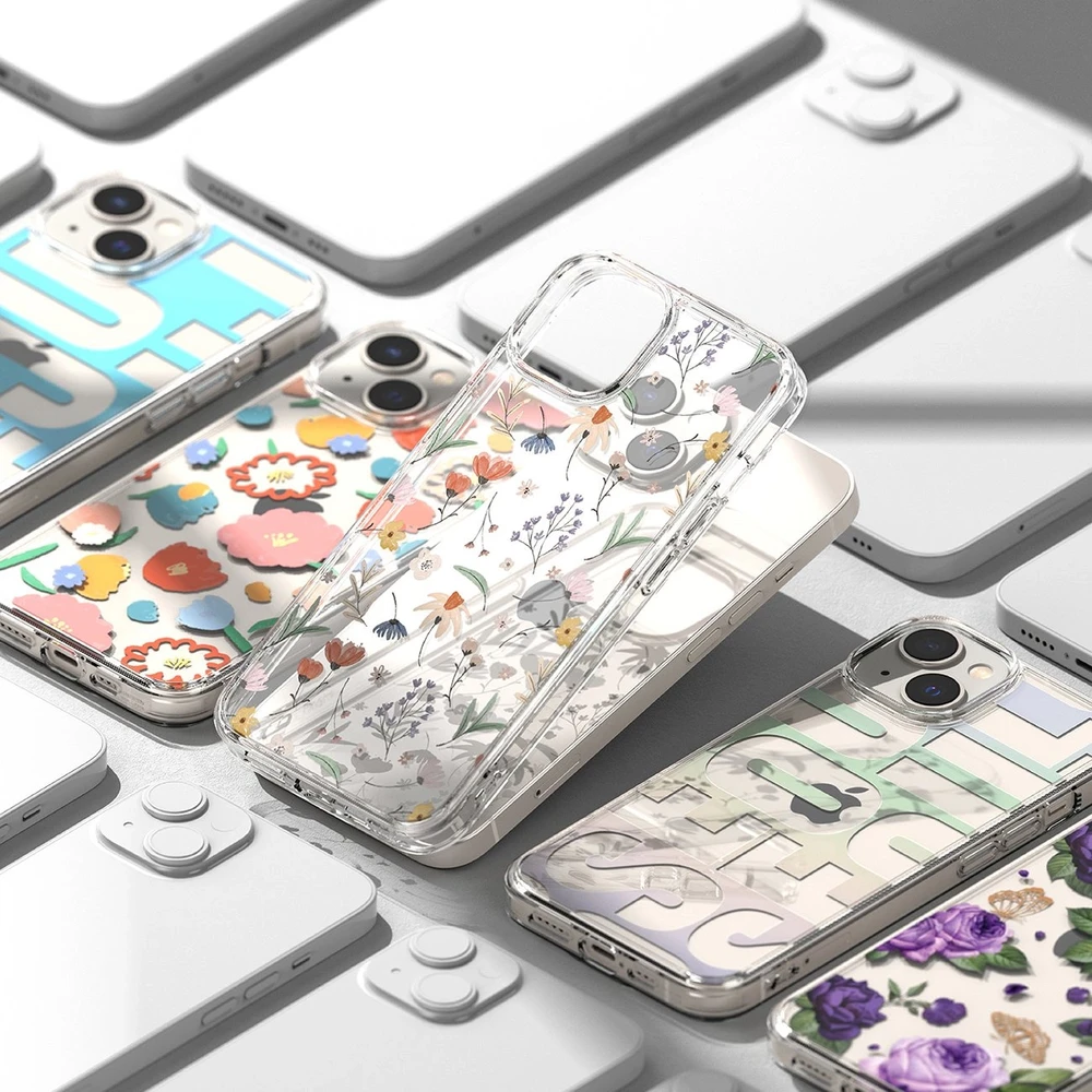 Ringke Fusion Design Armored Sleeve Gel Frame Apple iPhone 14 Plus dėklas telefonui skaidrus (Floral) (FD637E31)