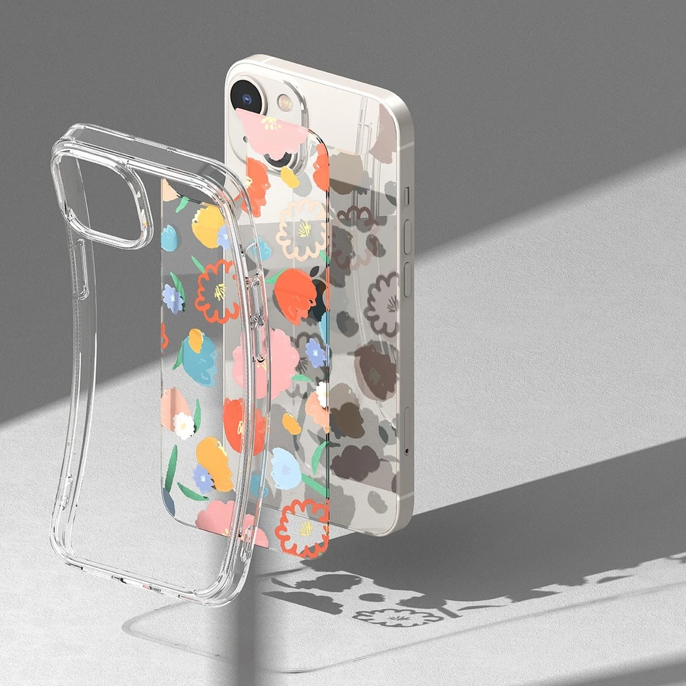 Ringke Fusion Design Armored Sleeve Gel Frame Apple iPhone 14 Plus dėklas telefonui skaidrus (Floral) (FD637E31)