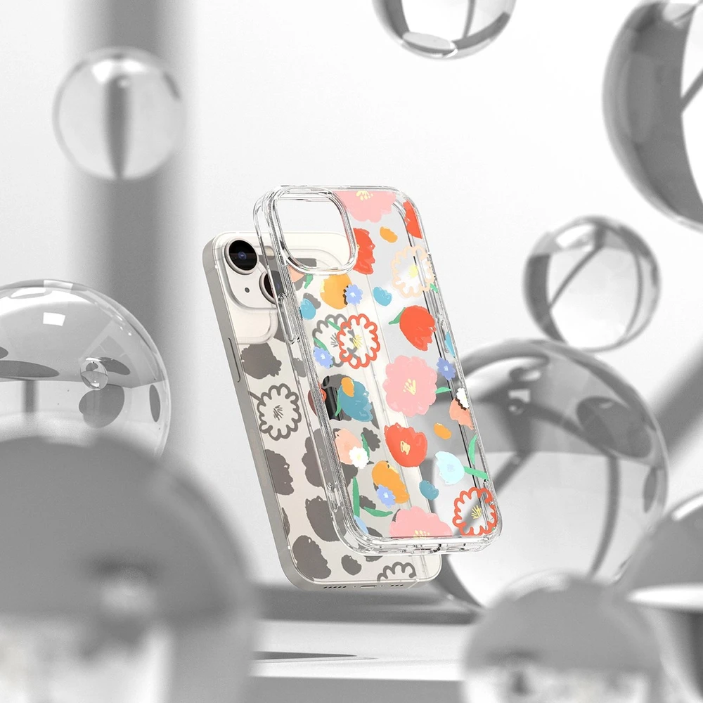 Ringke Fusion Design Armored Sleeve Gel Frame Apple iPhone 14 Plus dėklas telefonui skaidrus (Floral) (FD637E31)