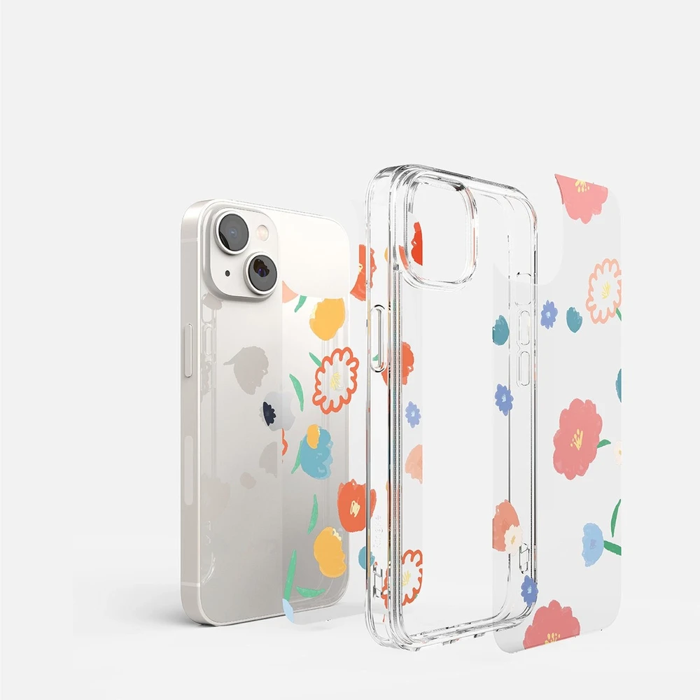 Ringke Fusion Design Armored Sleeve Gel Frame Apple iPhone 14 Plus dėklas telefonui skaidrus (Floral) (FD637E31)