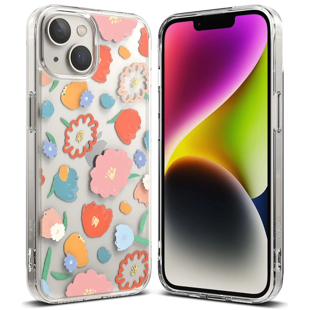 Ringke Fusion Design Armored Sleeve Gel Frame Apple iPhone 14 Plus dėklas telefonui skaidrus (Floral) (FD637E31)