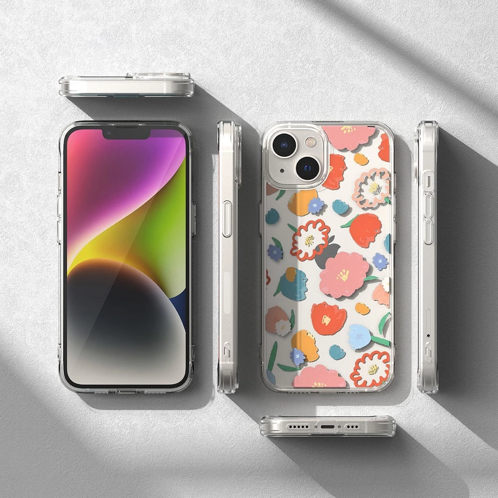 Ringke Fusion Design Armored Sleeve Gel Frame Apple iPhone 14 Plus dėklas telefonui skaidrus (Floral) (FD637E31)