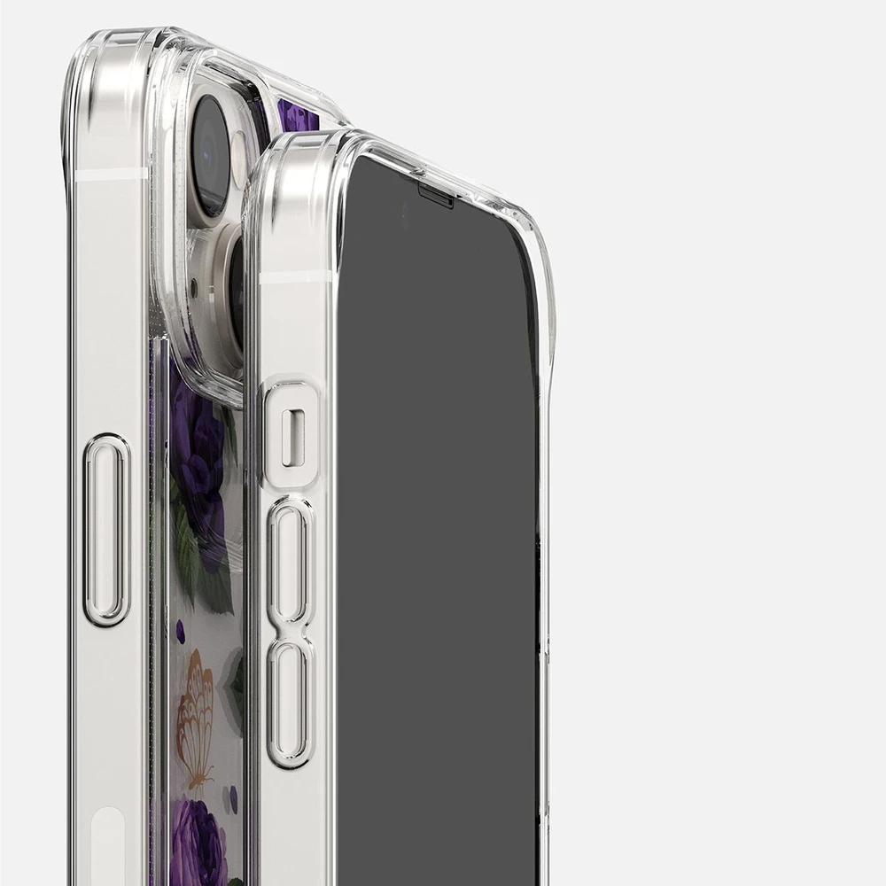 Ringke Fusion Design Armored Gel Frame Apple iPhone 14 Plus dėklas telefonui skaidrus (Violetinė rose) (FD637E29)