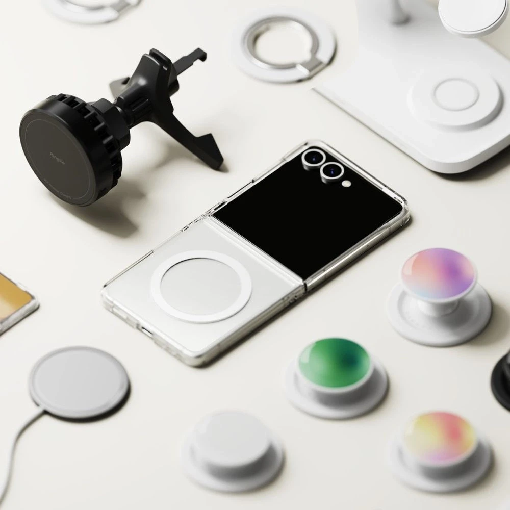Ringke „Ring Fusion“ magnetinis „MagSafe“ dėklas „Samsung Galaxy Z Flip 7“ skydiveriui