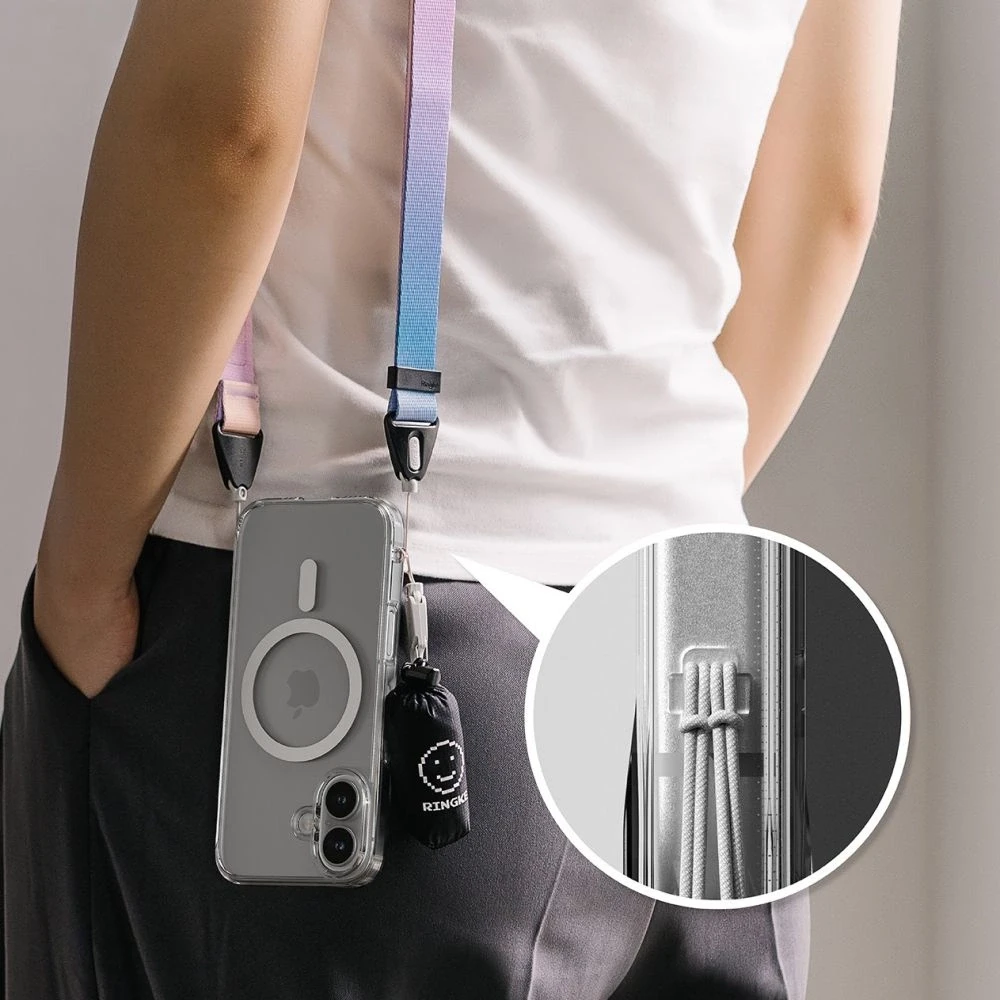 Apple iPhone 16 Ringke Fusion Magnetic MagSafe Clear dėklas telefonui skaidrus