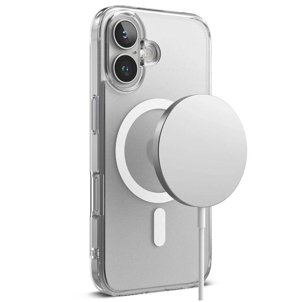 „Ringke Fusion MagSafe“ dėklas, skirtas „Apple iPhone 16“ telefonui – skaidrus matinis