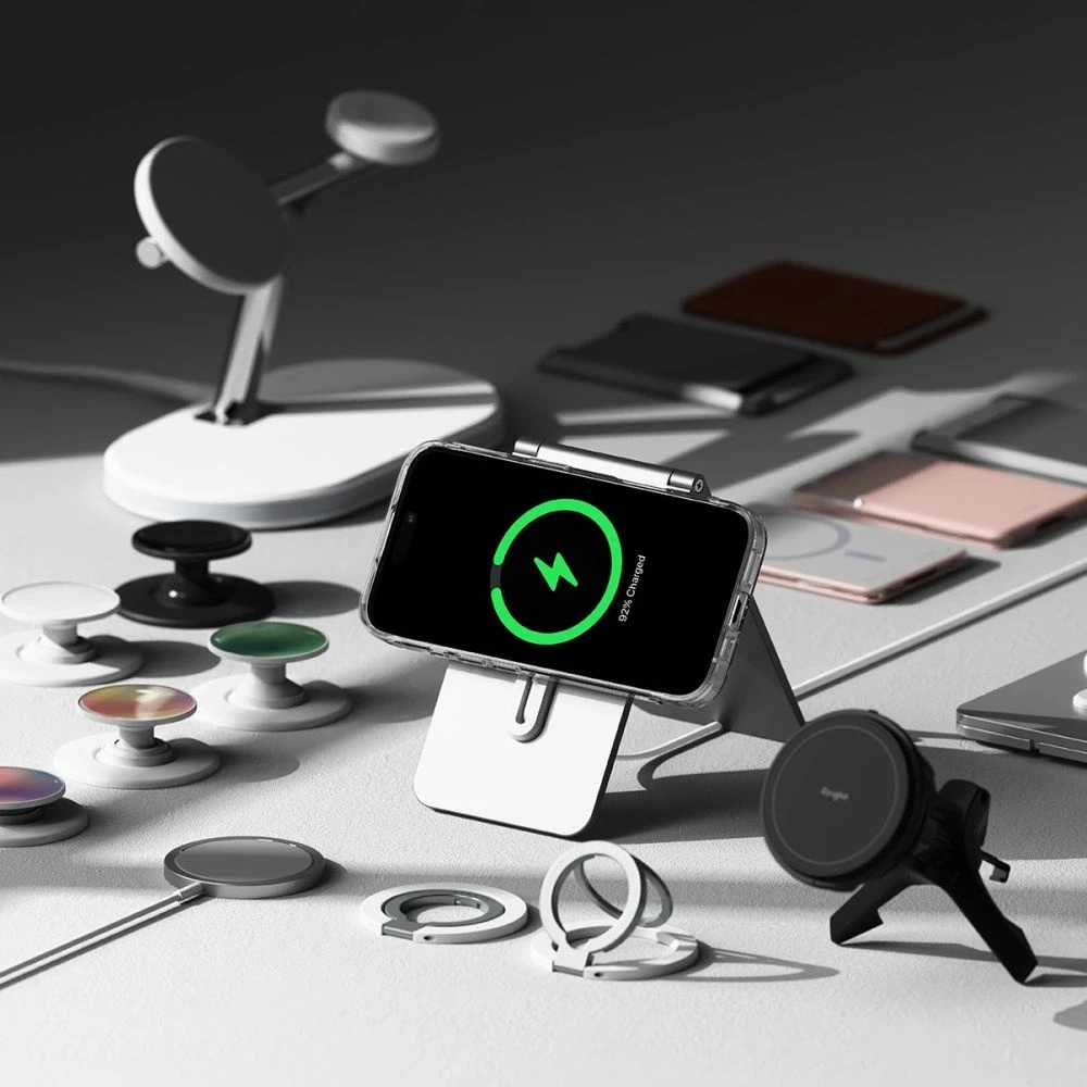 Apple iPhone 16 Ringke Fusion Magnetic MagSafe Clear dėklas telefonui skaidrus