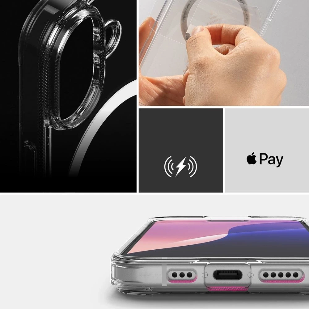 Apple iPhone 16 Ringke Fusion Magnetic MagSafe Clear dėklas telefonui skaidrus