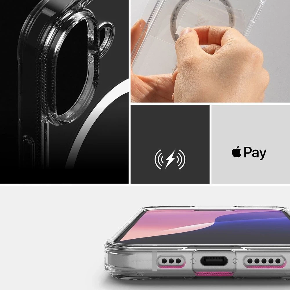 „Ringke Fusion MagSafe“ dėklas, skirtas „Apple iPhone 16“ telefonui – skaidrus matinis