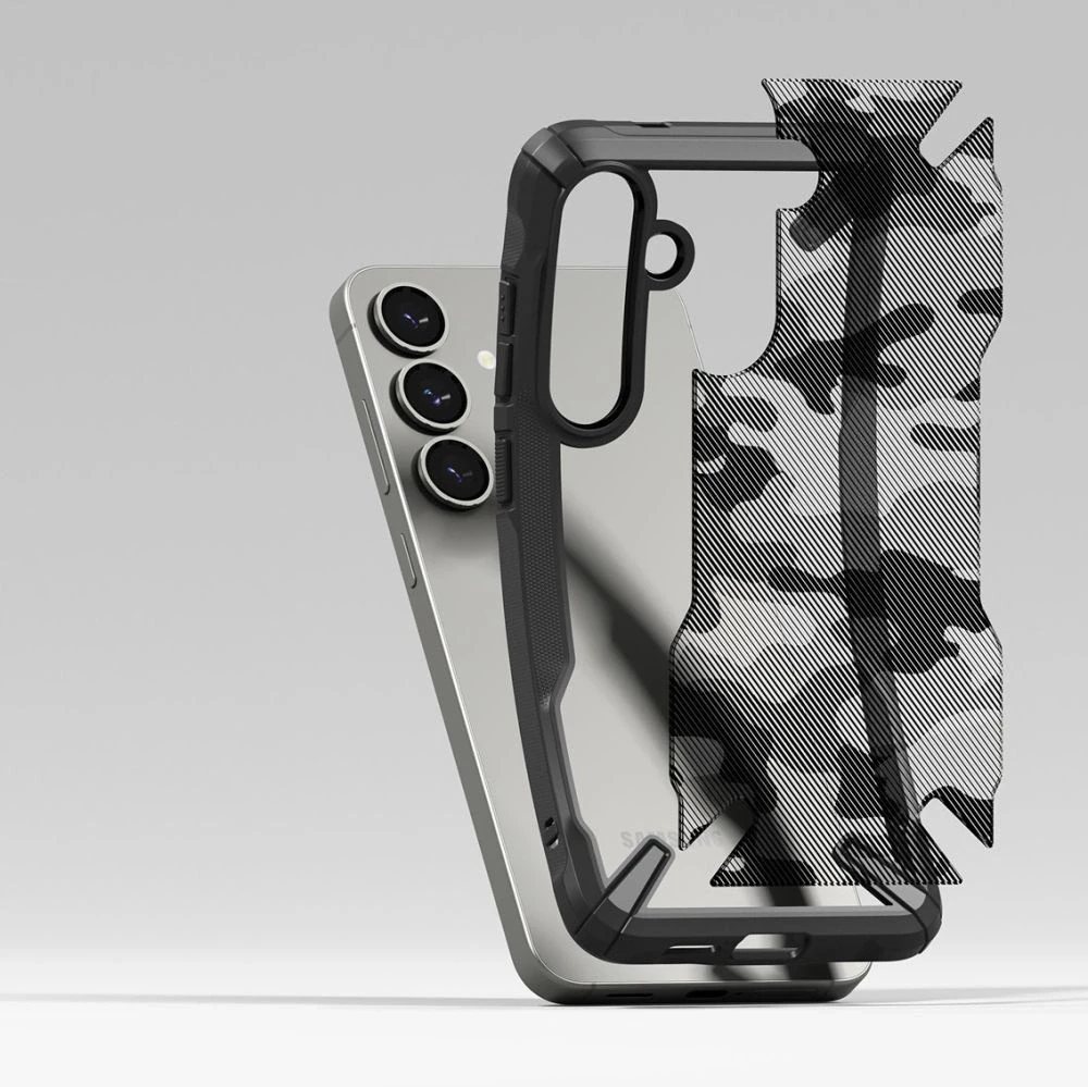 Ringke Fusion X Samsung Galaxy S25 Plus – dėklas telefonui juodos spalvos Camo
