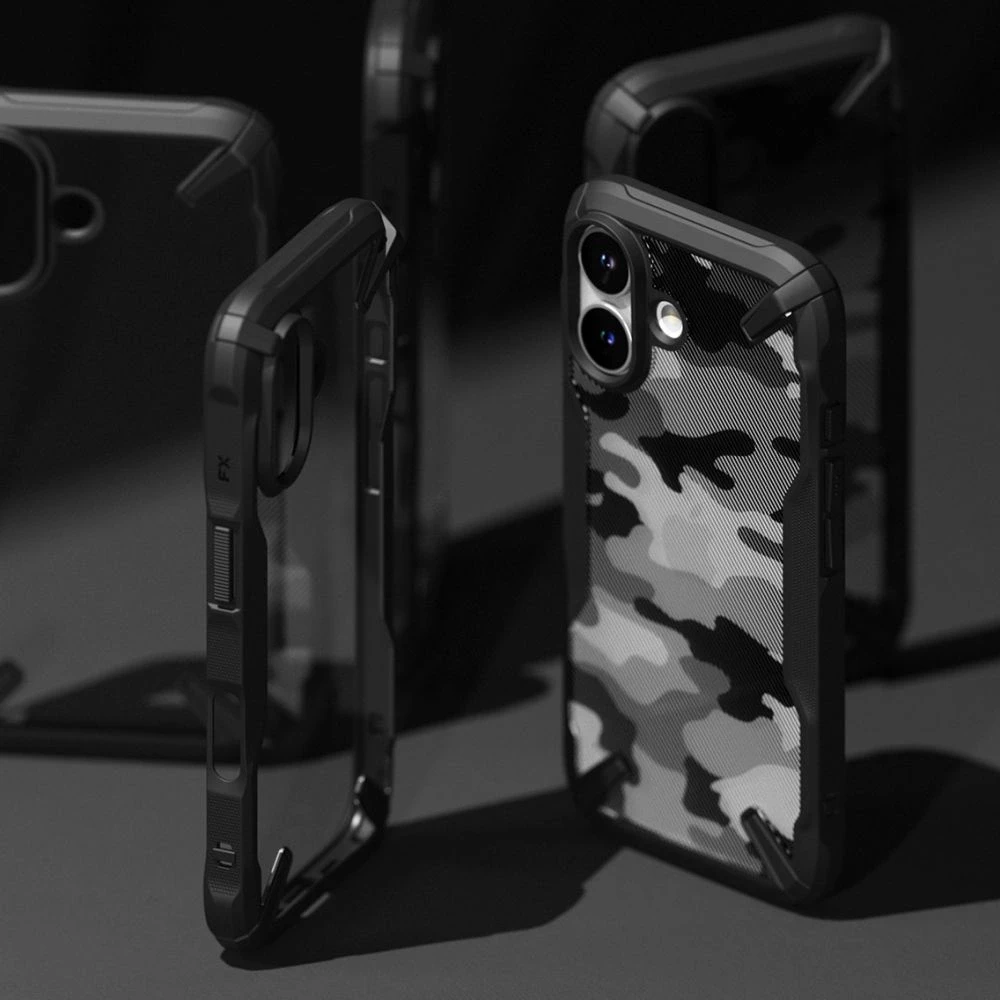 Dėklas Ringke Fusion X Apple iPhone 16 Case - juodos spalvos