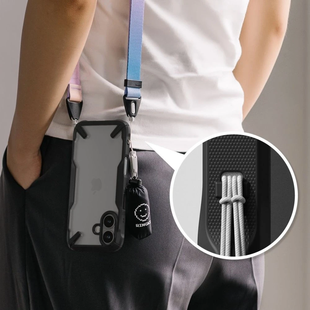 Dėklas Ringke Fusion X Apple iPhone 16 Case - juodos spalvos