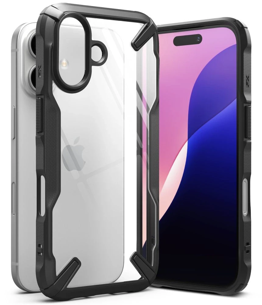 Dėklas Ringke Fusion X Apple iPhone 16 Case - juodos spalvos