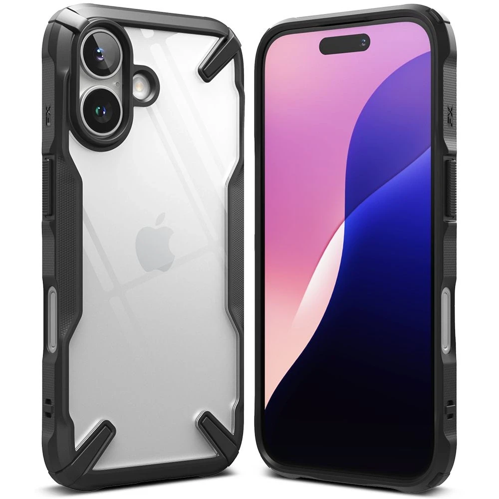 Dėklas Ringke Fusion X Apple iPhone 16 Case - juodos spalvos