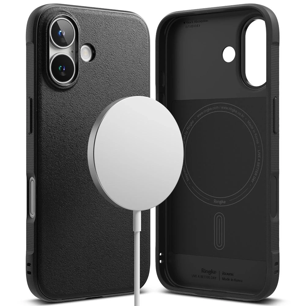 Apple iPhone 16 Ringke Onyx Magnetic MagSafe dėklas telefonui juodos spalvos