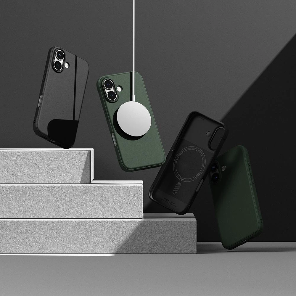 Apple iPhone 16 Ringke Onyx Magnetic MagSafe dėklas telefonui juodos spalvos