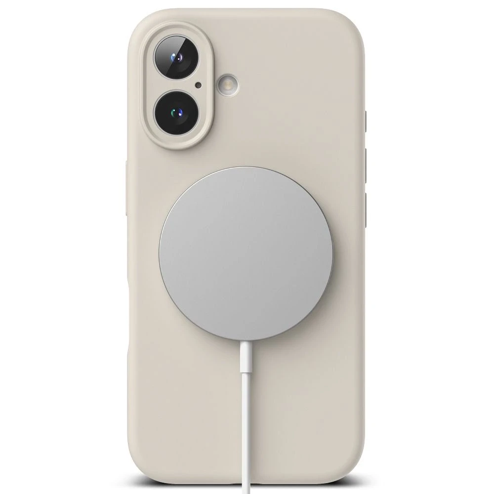 Dėklas Ringke Silicone MagSafe Apple iPhone 16 Case - rusvai gelsvas