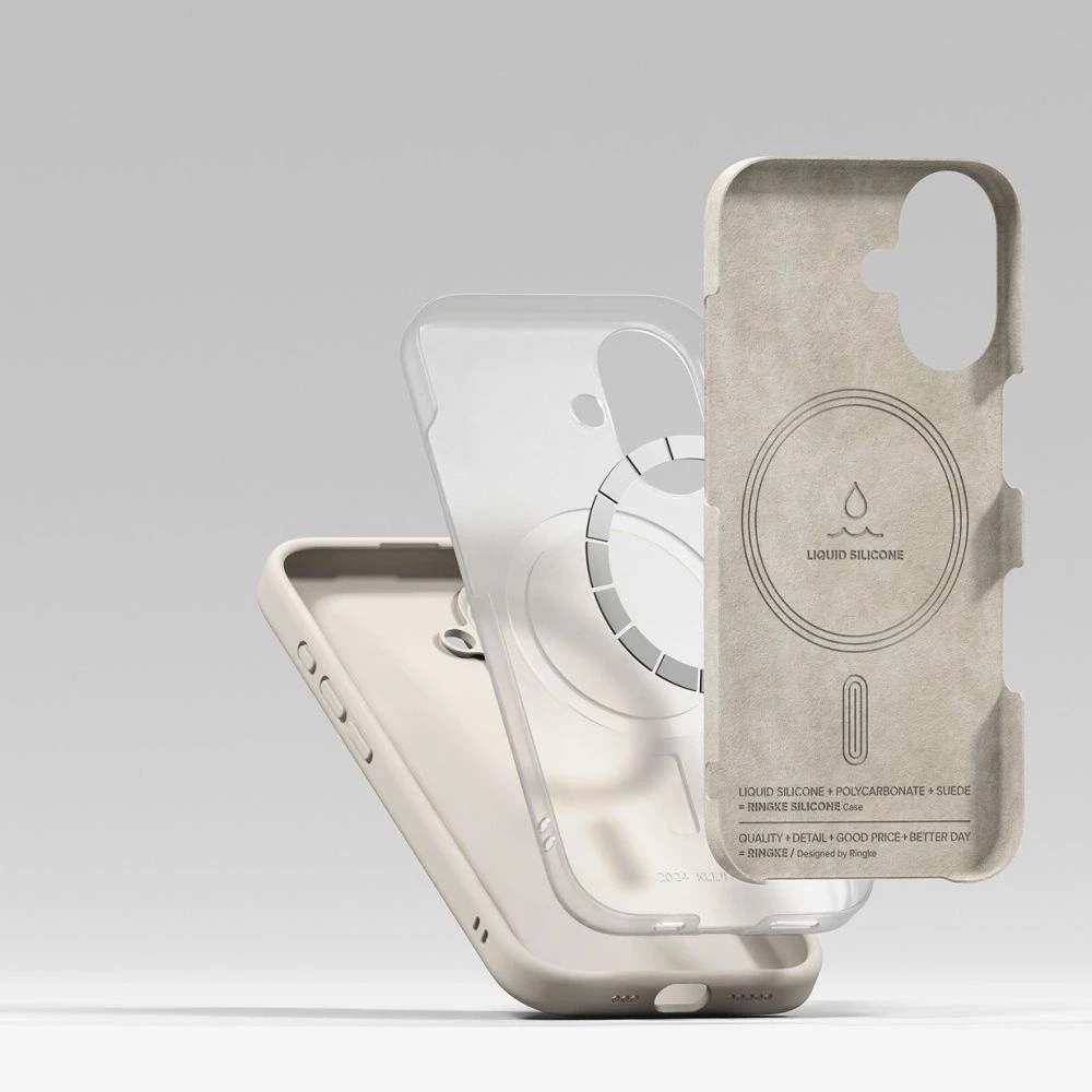 Dėklas Ringke Silicone MagSafe Apple iPhone 16 Case - rusvai gelsvas