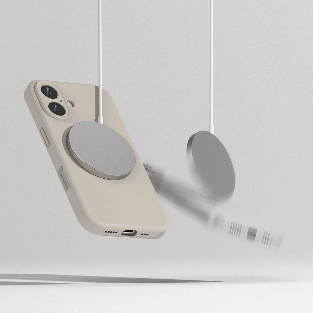 Dėklas Ringke Silicone MagSafe Apple iPhone 16 Case - rusvai gelsvas