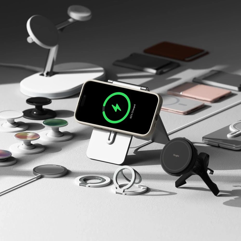 Dėklas Apple iPhone 16 Pro Ringke Silikoninis Magnetic MagSafe Stone kreminės spalvos
