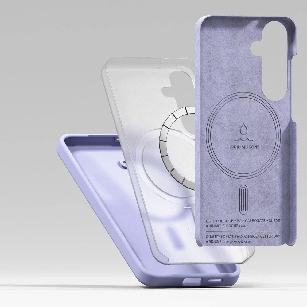 Ringke Silicone MagSafe dėklas skirtas Samsung Galaxy S25 - violetinės spalvos