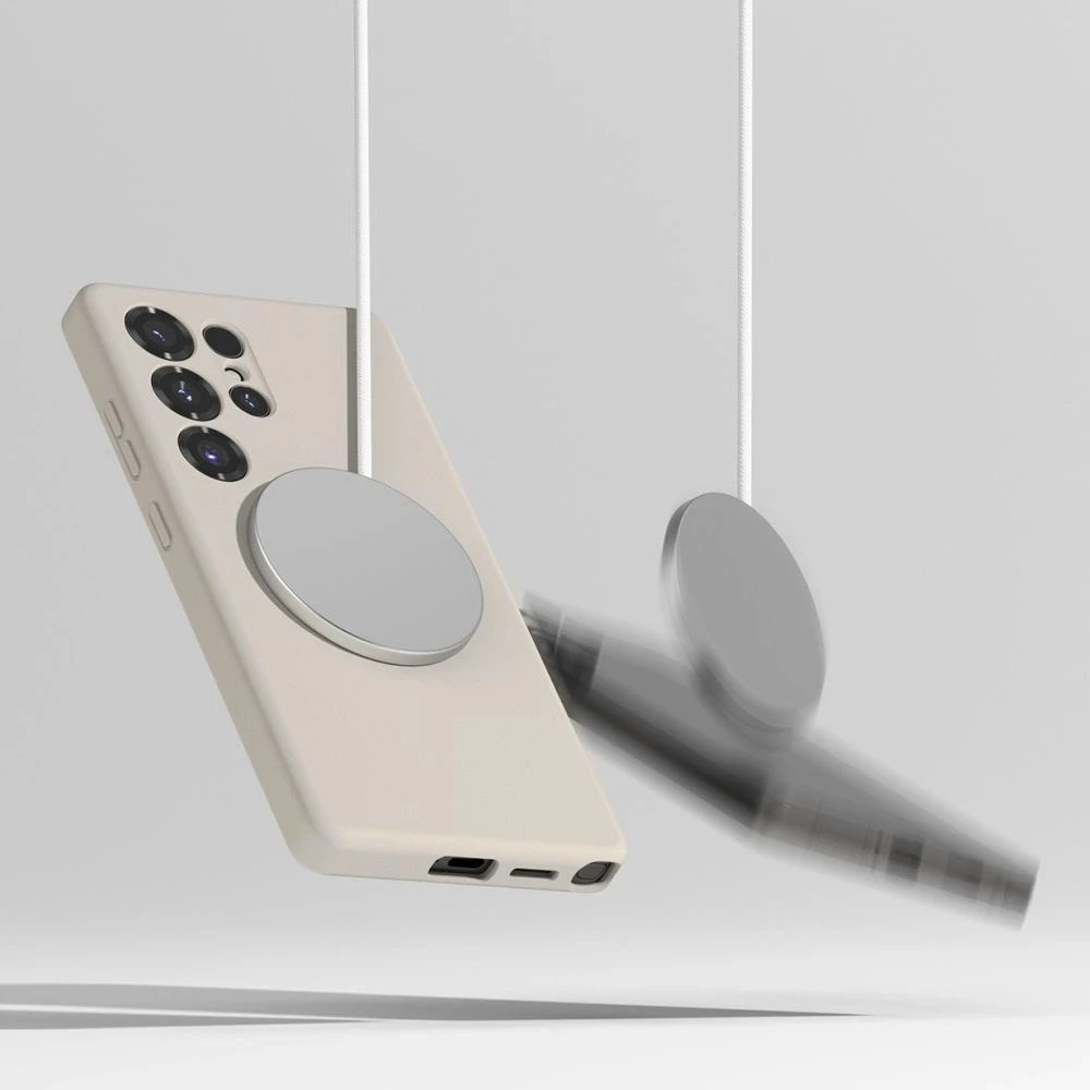 Dėklas Ringke Silicone MagSafe Samsung Galaxy S25 Ultra - rusvai gelsvas