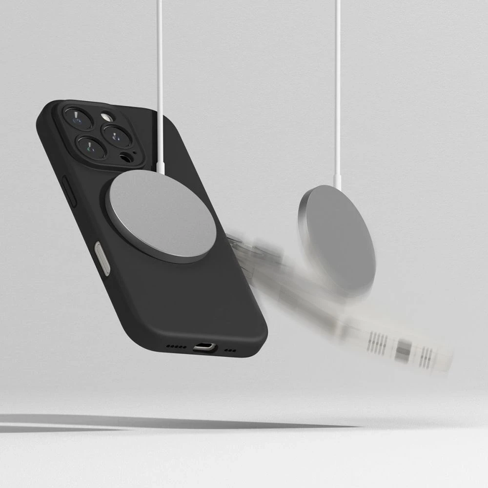 Dėklas Apple iPhone 16 Pro Max Ringke Silikoninis Magnetic MagSafe juodos spalvos