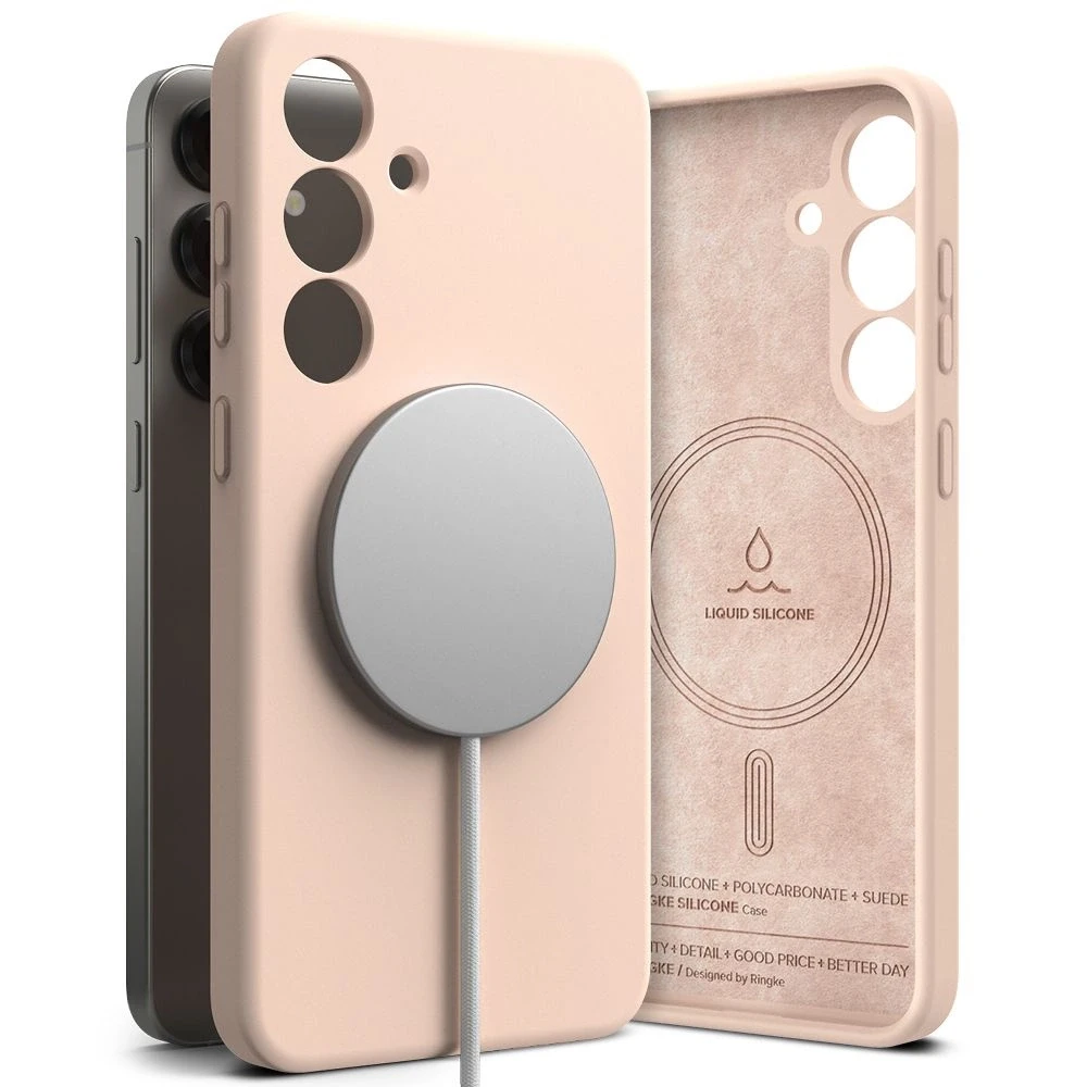Ringke Silicone MagSafe Samsung Galaxy S25 - dėklas telefonui rožinės spalvos