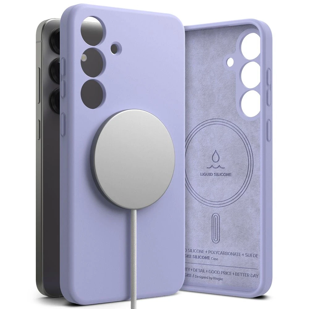 Ringke Silicone MagSafe dėklas skirtas Samsung Galaxy S25 - violetinės spalvos