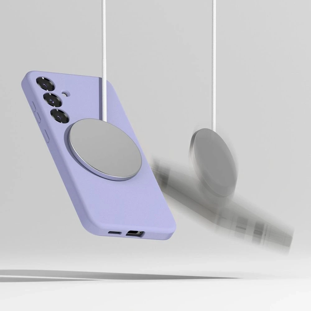 Ringke Silicone MagSafe dėklas skirtas Samsung Galaxy S25 - violetinės spalvos