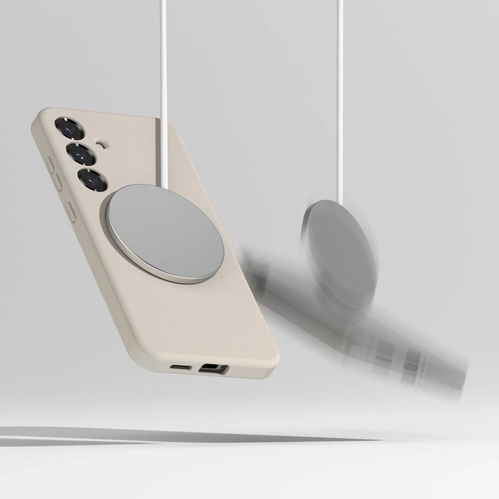 Dėklas Ringke Silicone MagSafe Samsung Galaxy S25 - rusvai gelsvas