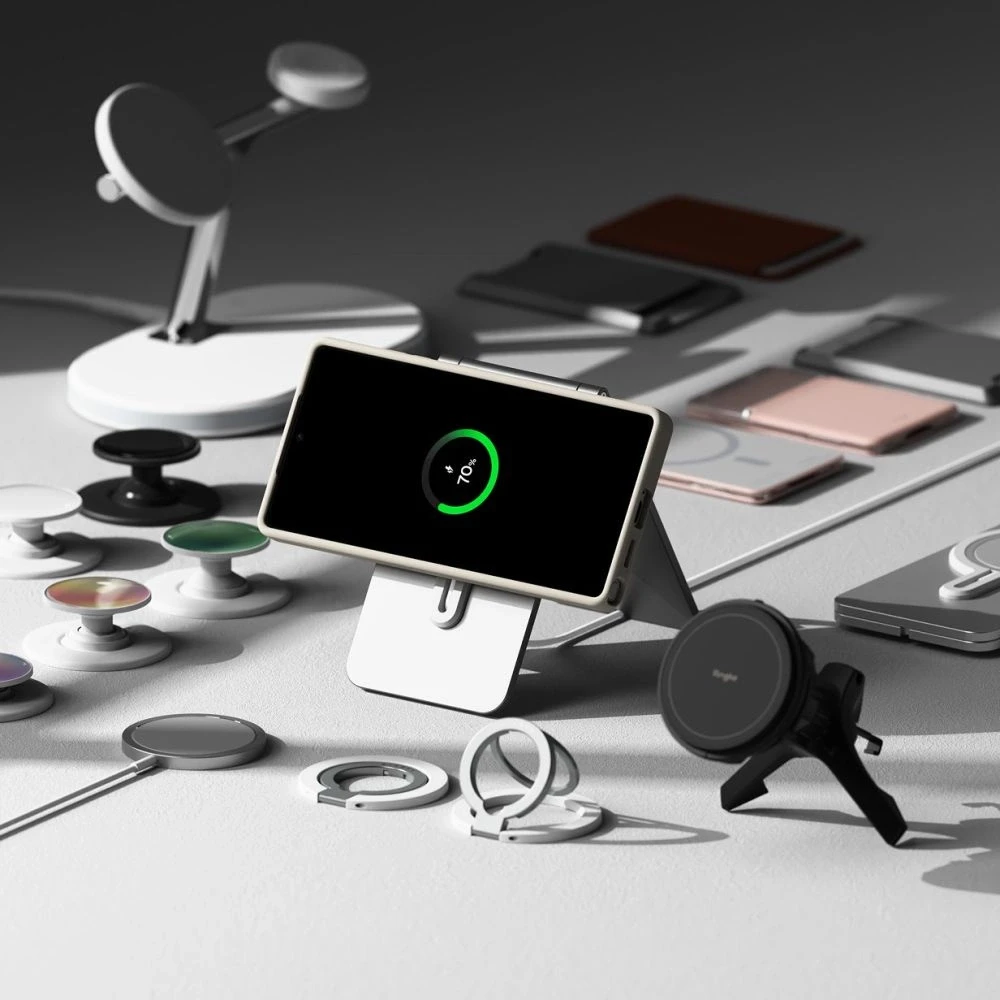 Dėklas Ringke Silicone MagSafe Samsung Galaxy S25 Ultra - rusvai gelsvas