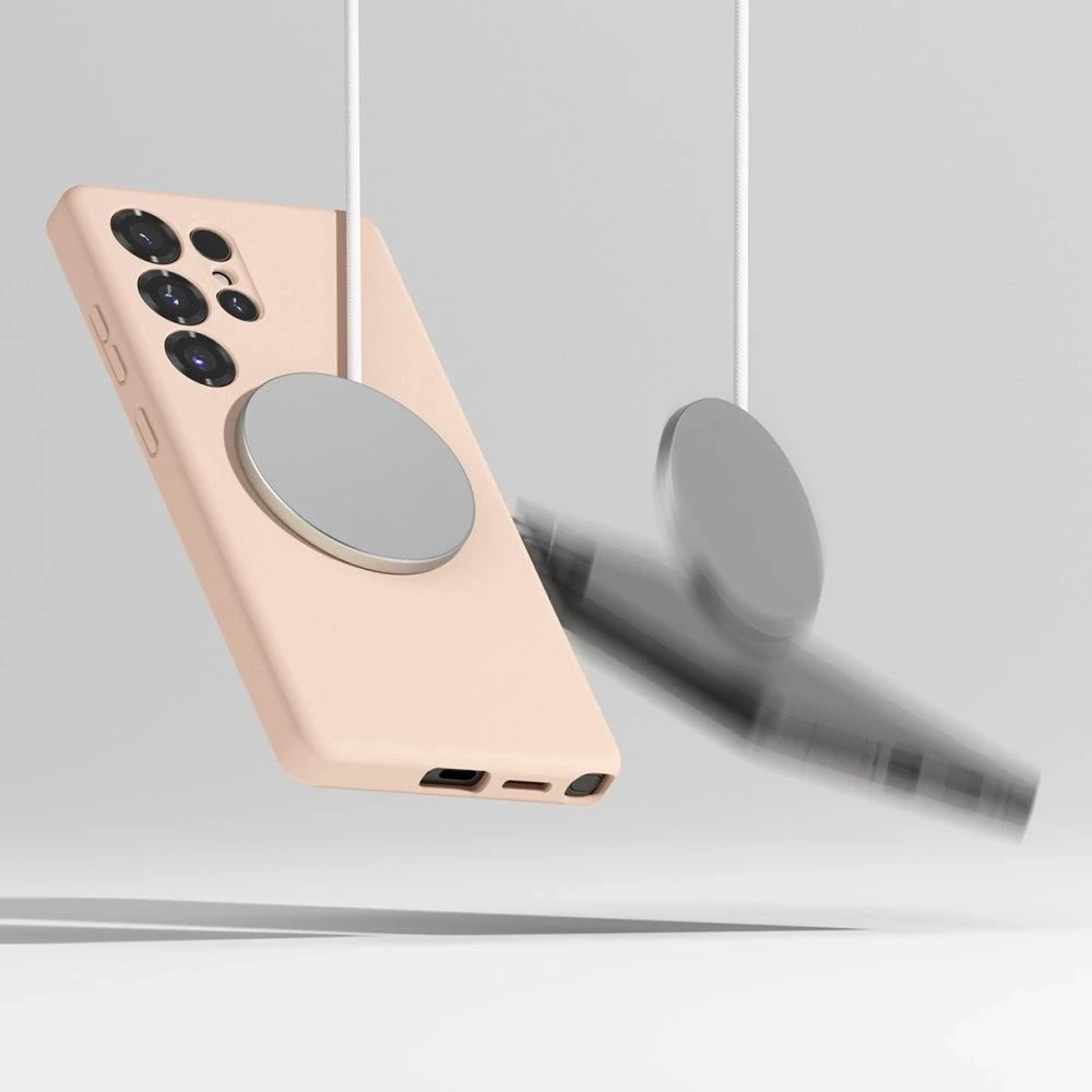 Ringke Silicone MagSafe Samsung Galaxy S25 Ultra - dėklas telefonui rožinės spalvos