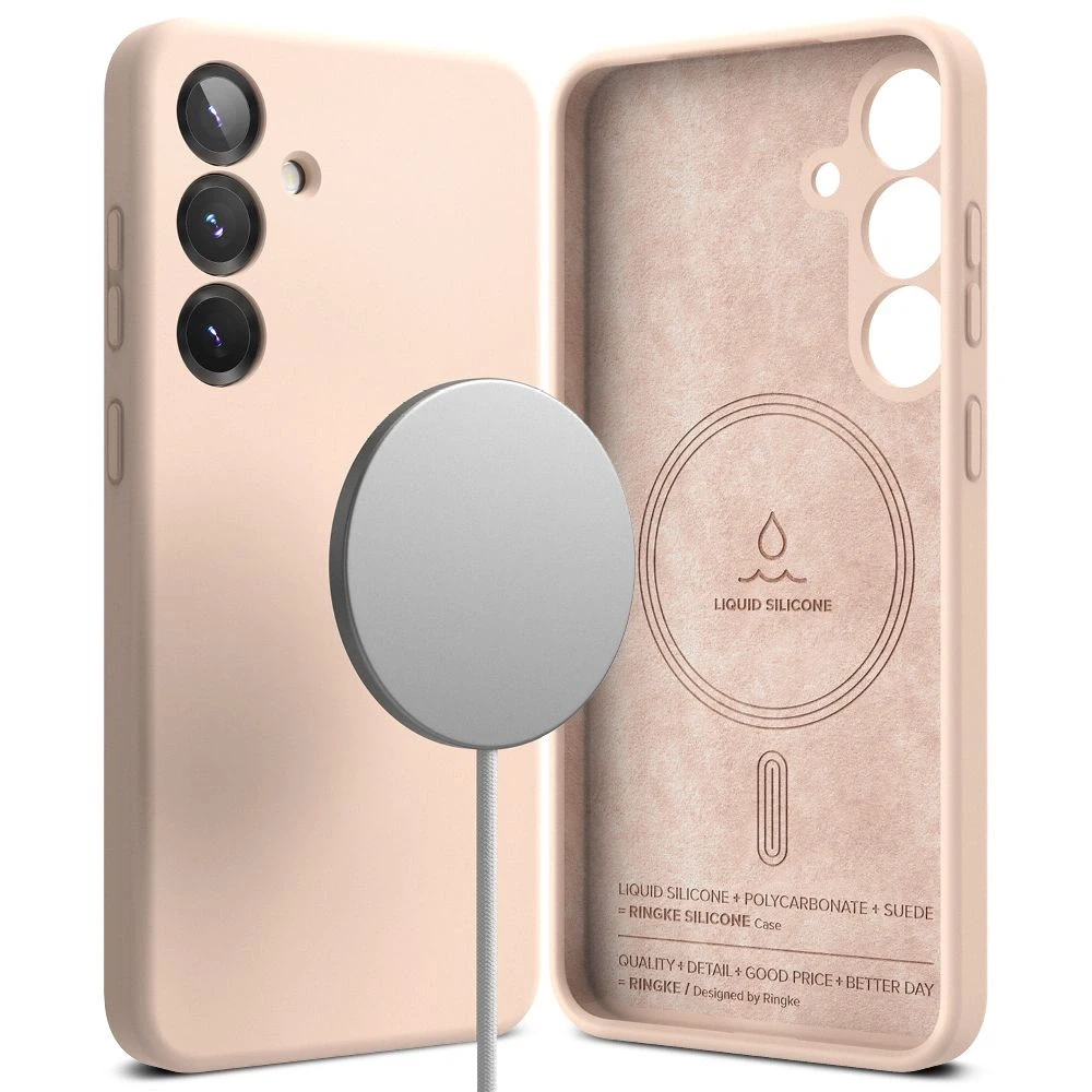 Ringke Silicone MagSafe Samsung Galaxy S25 - dėklas telefonui rožinės spalvos