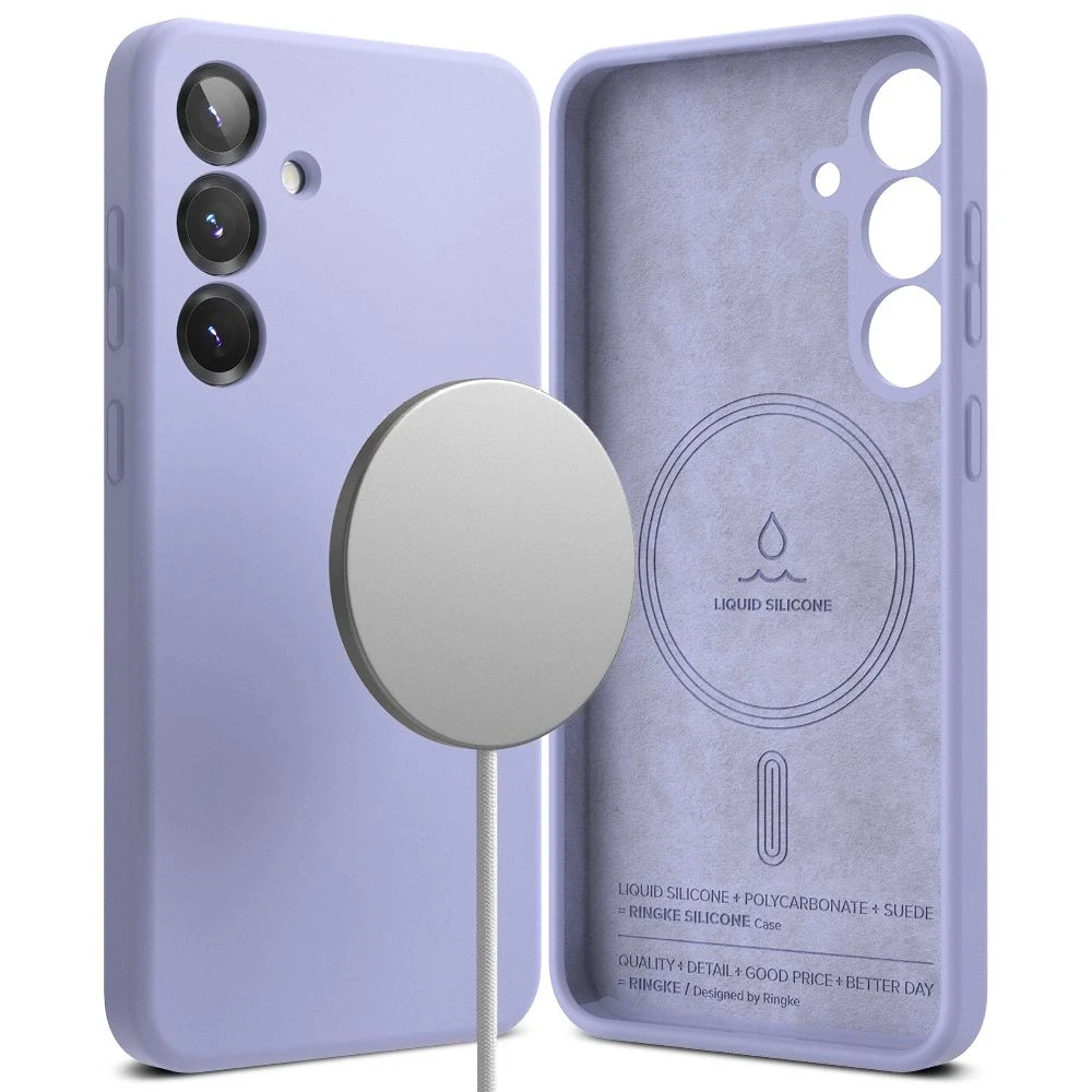 Ringke Silicone MagSafe dėklas skirtas Samsung Galaxy S25 - violetinės spalvos