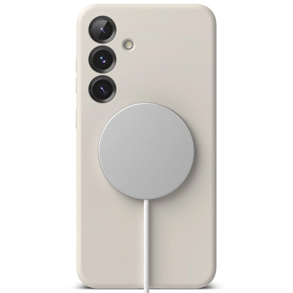 Dėklas Ringke Silicone MagSafe Samsung Galaxy S25 - rusvai gelsvas