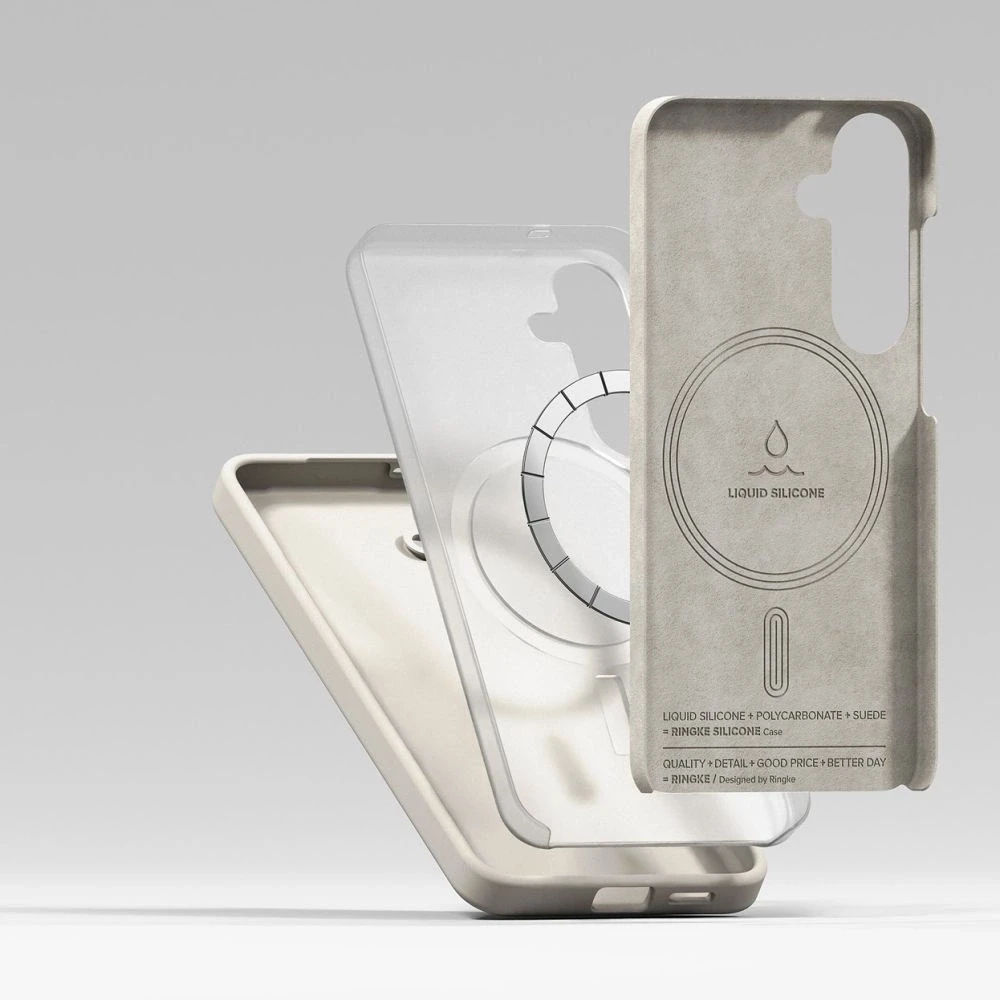 Dėklas Ringke Silicone MagSafe Samsung Galaxy S25 - rusvai gelsvas