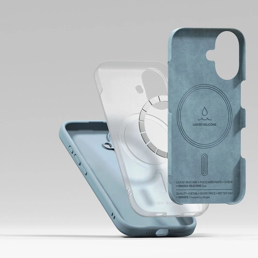 „Ringke“ silikoninis „MagSafe“ dėklas „Apple iPhone 16“ telefonui – Mėlyna