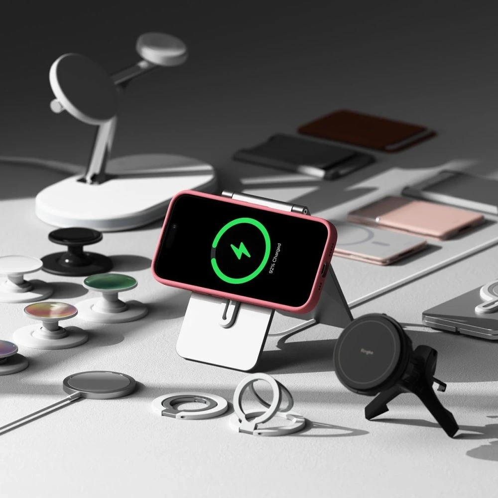 Dėklas Ringke Silicone MagSafe Apple iPhone 16 Case - rožinės spalvos