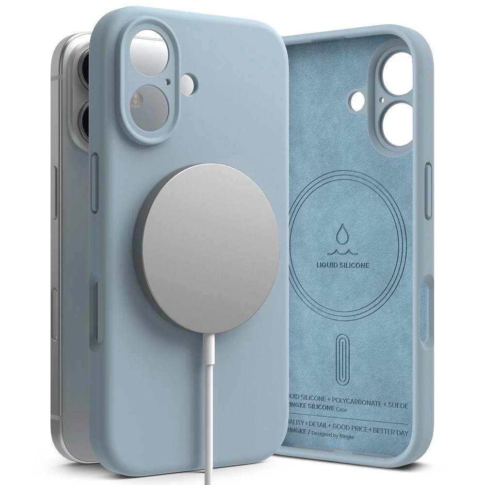 „Ringke“ silikoninis „MagSafe“ dėklas „Apple iPhone 16“ telefonui – Mėlyna