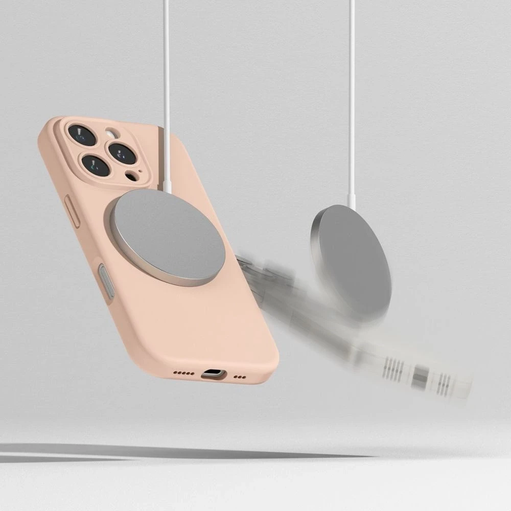 Ringke Silicone MagSafe iPhone 16 Pro dėklas - rožinės spalvos